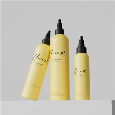 Bouteille d'huile capillaire en plastique